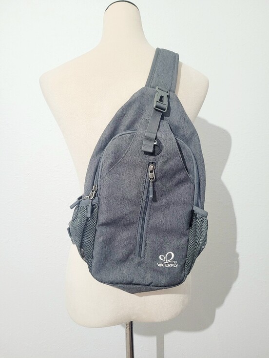Waterfly Handbags - Waterfly Sling Backpack Crossbody Chest Bag Gray Travel Hiking Daypack Unisex